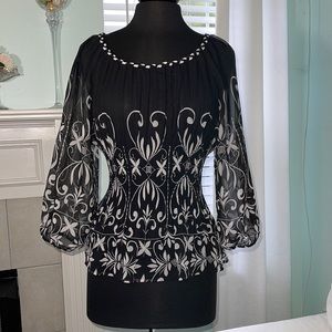 Sheer dressy top. Size Small to Medium. Not labeled.
